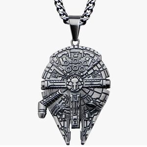Star Wars Disney Jewelry Unisex Stainless Steel Millenium Falcon Pendant Necklac